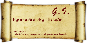 Gyurcsánszky István névjegykártya